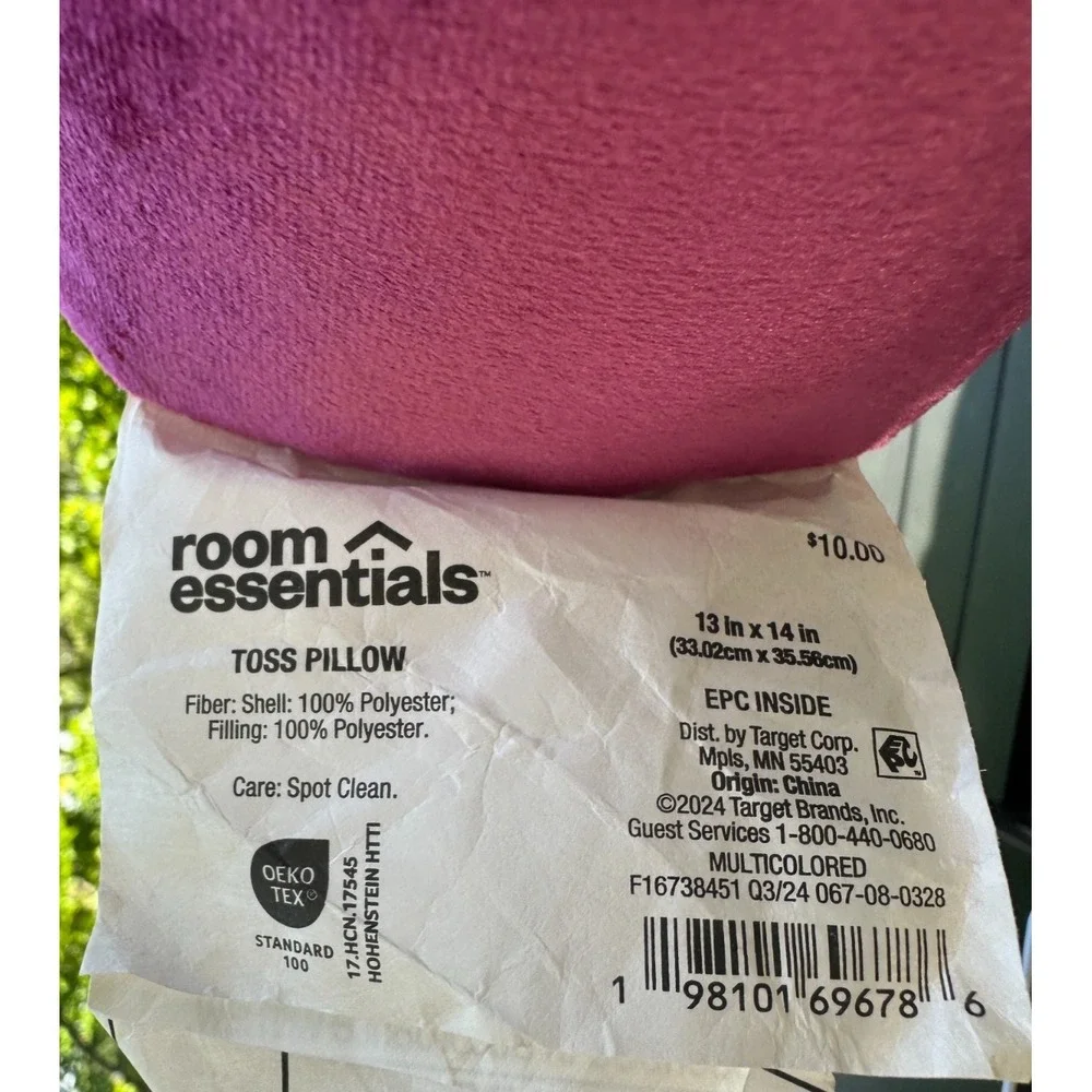 Room Essentials Cherries Forever Velvet Throw Pillow Cherry Pink 13x14
